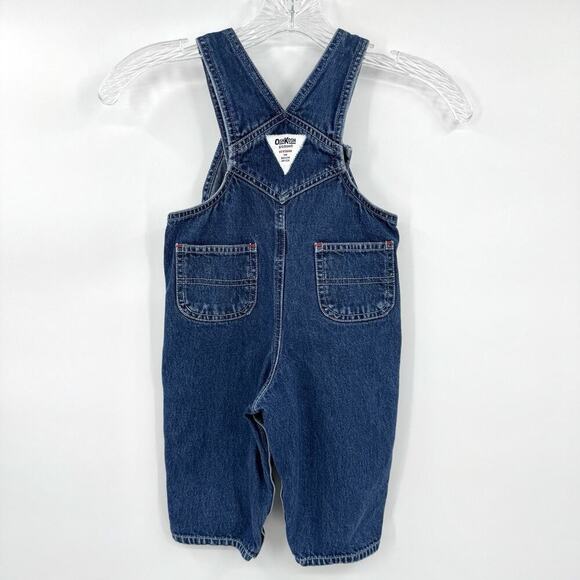 Oshkosh B’Gosh Y2K Baby Size 12 Mos. Embroider Flower Country Denim Bib Overalls - Picture 2 of 11